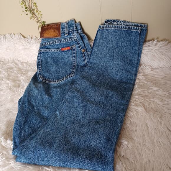 VINTAGE Lawman Jeans Womens Tall Blue Relaxed Tapered Western Rodeo 90s - Picture 1 of 11